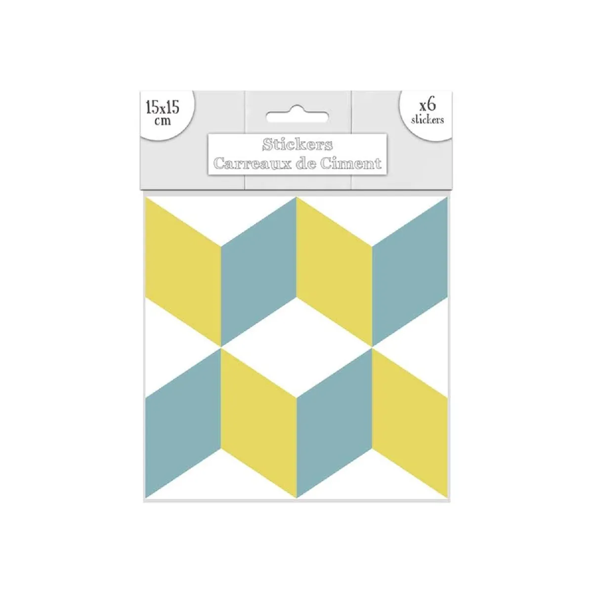 Sudtrading Sud Trading Stickers Carreaux de Ciment - Bleu Jaune Blanc