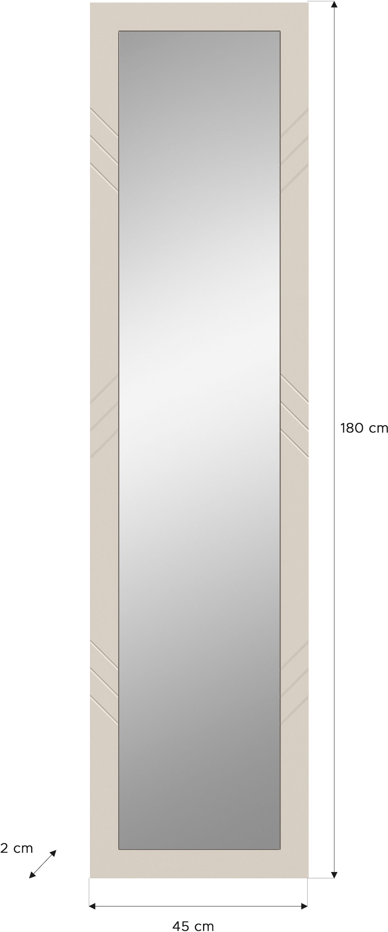 INOSIGN Wandspiegel »Mento, Höhe 140 cm, Umlaufender Rahmen mit Ornamentfräsung« grosse Spiegelfläche, Garderobespiegel,Flurspiegel,Dielenspiegel