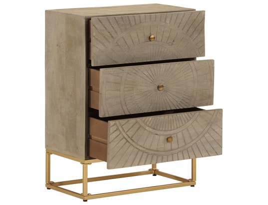 VIDAXL - Armoire de rangement Commode 55x30x76 cm bois massif de manguier et fer