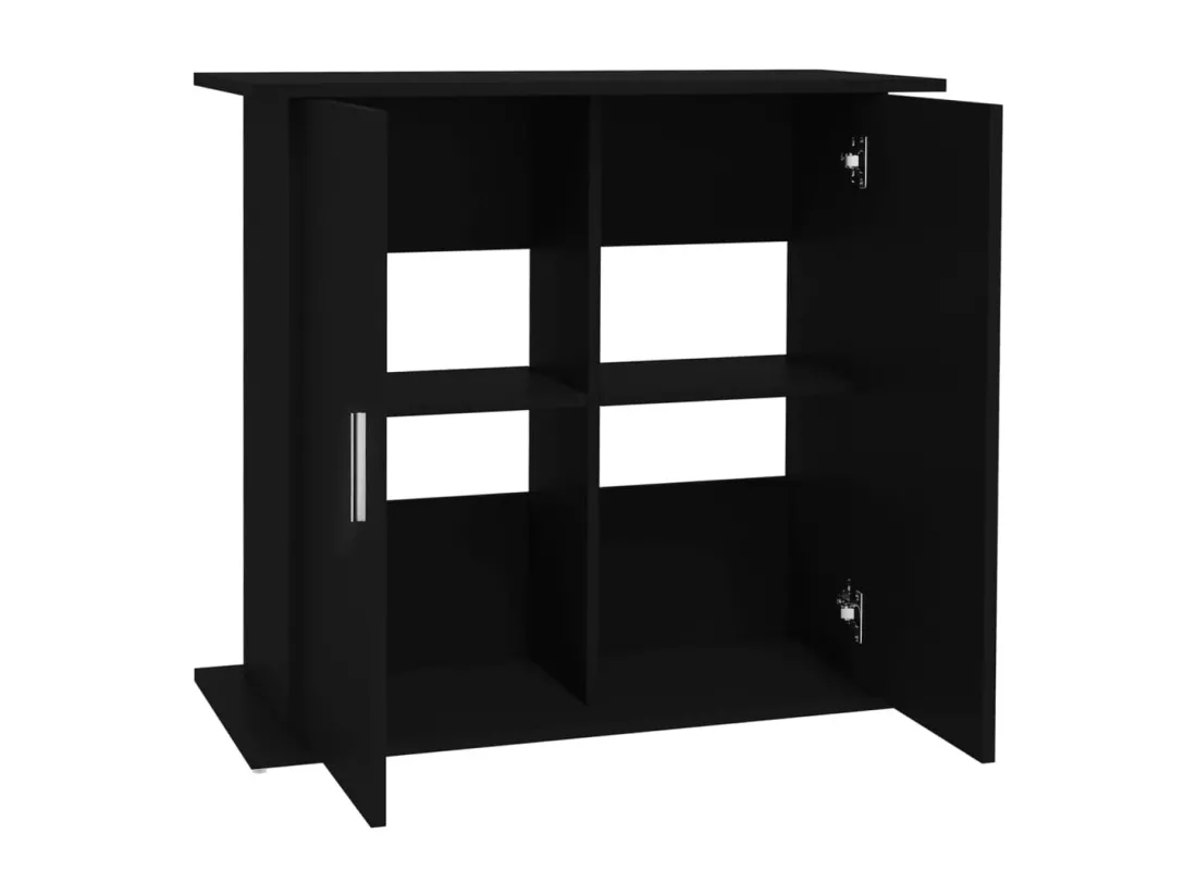 Support pour aquarium noir 81x36x73 cm bois d'ingénierie