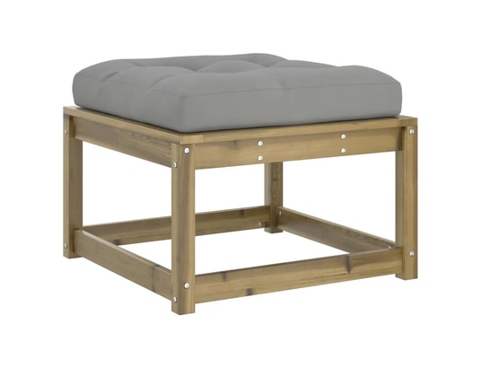 VIDAXL - Pouf Repose-pied de jardin avec coussins bois de pin imprégné
