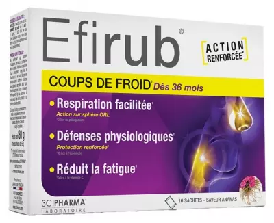 Efirub Coups de Froid Goût Ananas - 16 Sachets
