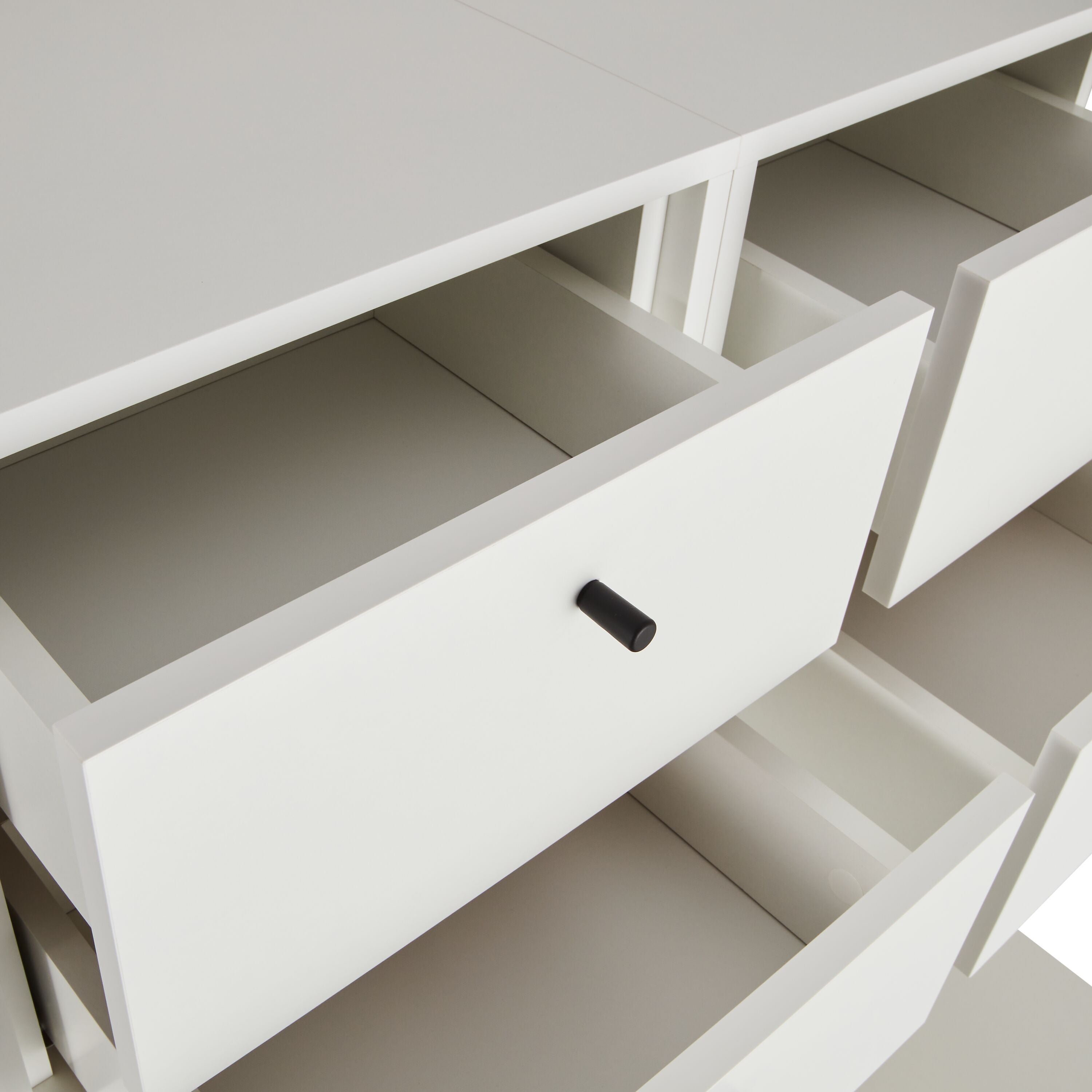 FINJA Highboard - Weiss / B: 80.0 cm x T: 36.0 cm x H: 132.0 cm