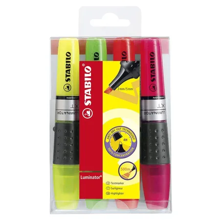 Textmarker - STABILO LUMINATOR - 4er Pack - gelb, grün, orange, pink