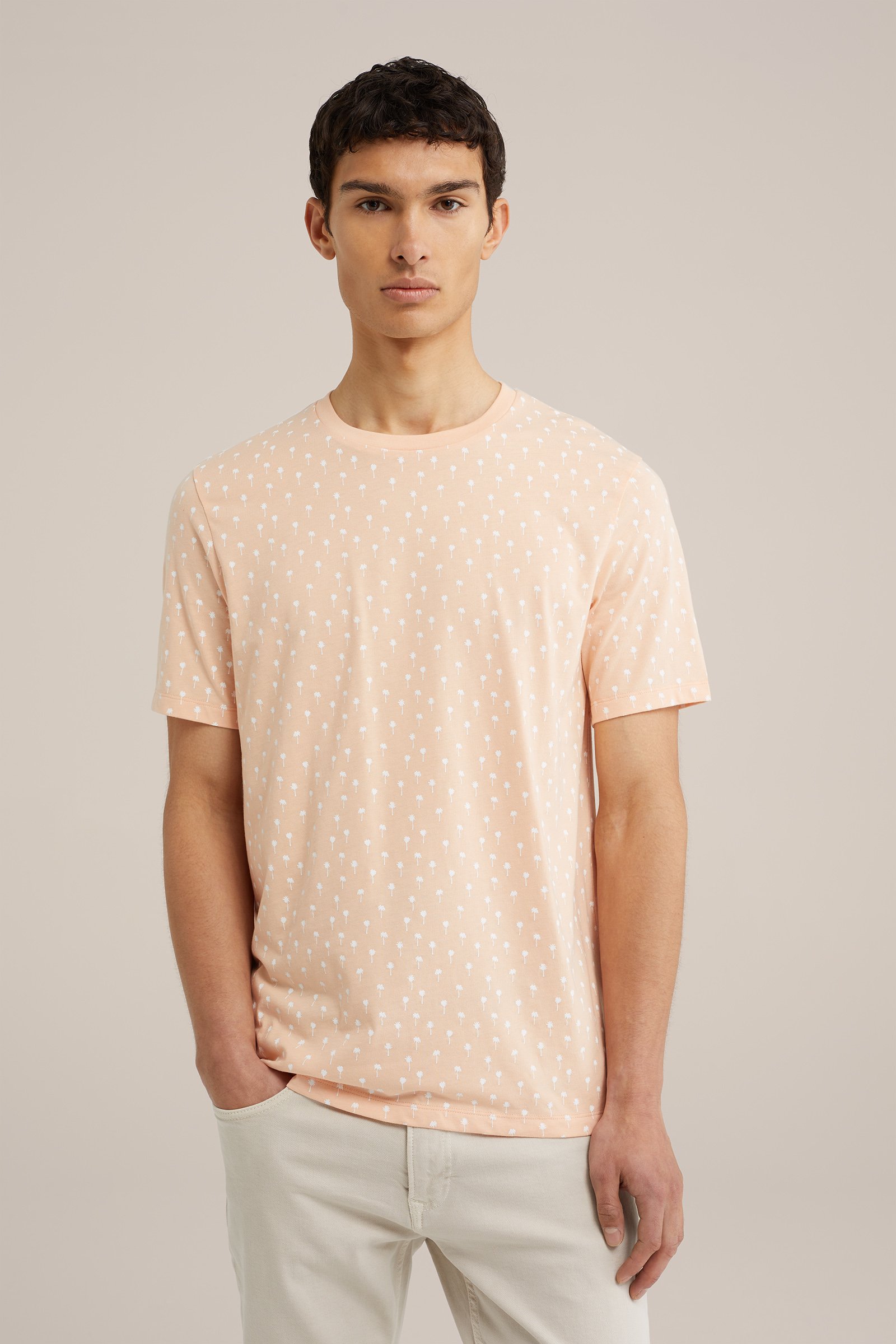 T-shirt met dessin WE Fashion Zalmroze