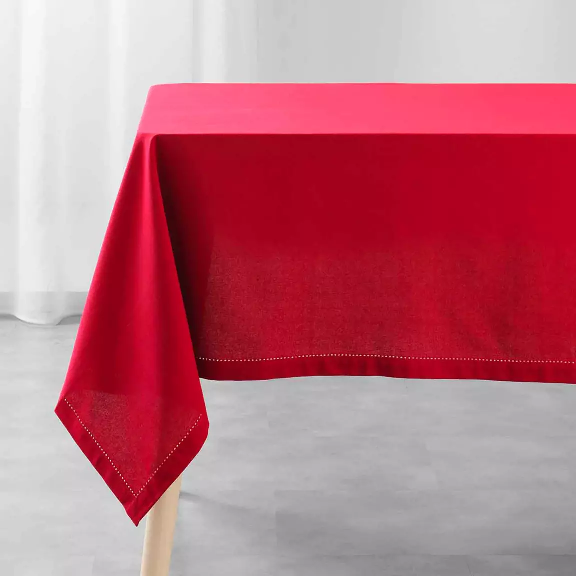 Nappe rectangulaire coton (140 x 240 cm) Charline Rouge