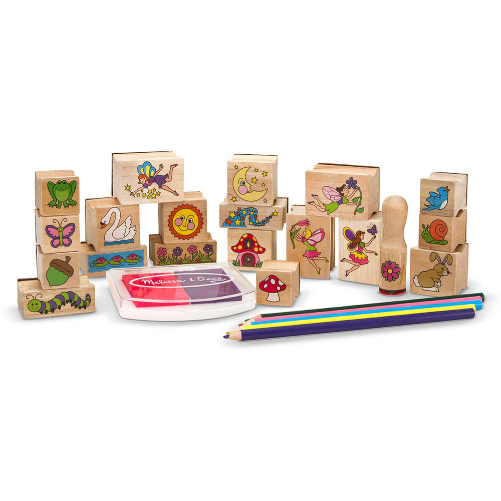 Køb Melissa & Doug Multifarvet Wooden Stamp-A-Scene Fairy Garden