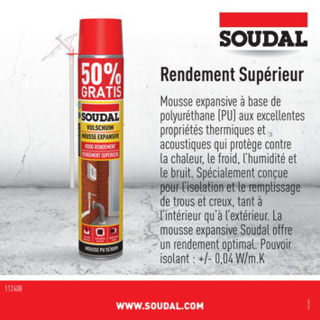 Soudal PU-schuim 750 ml (250 ml gratis)