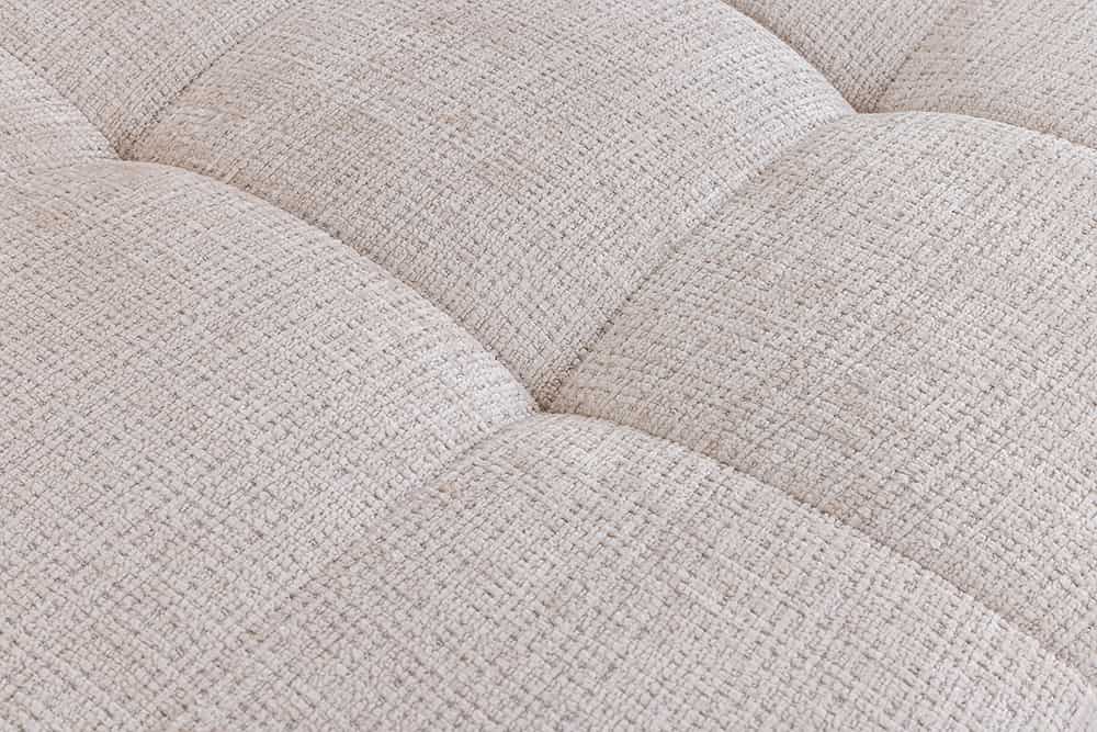 Modernes Ecksofa KENT 220cm champagner beige Chenille Cremona Federkern Wohnlandschaft mit Hocker