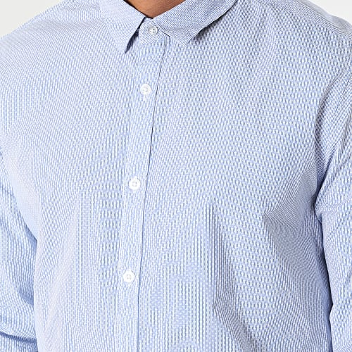 Chemise Manches Longues A Rayures Carton 10711547D Bleu Clair