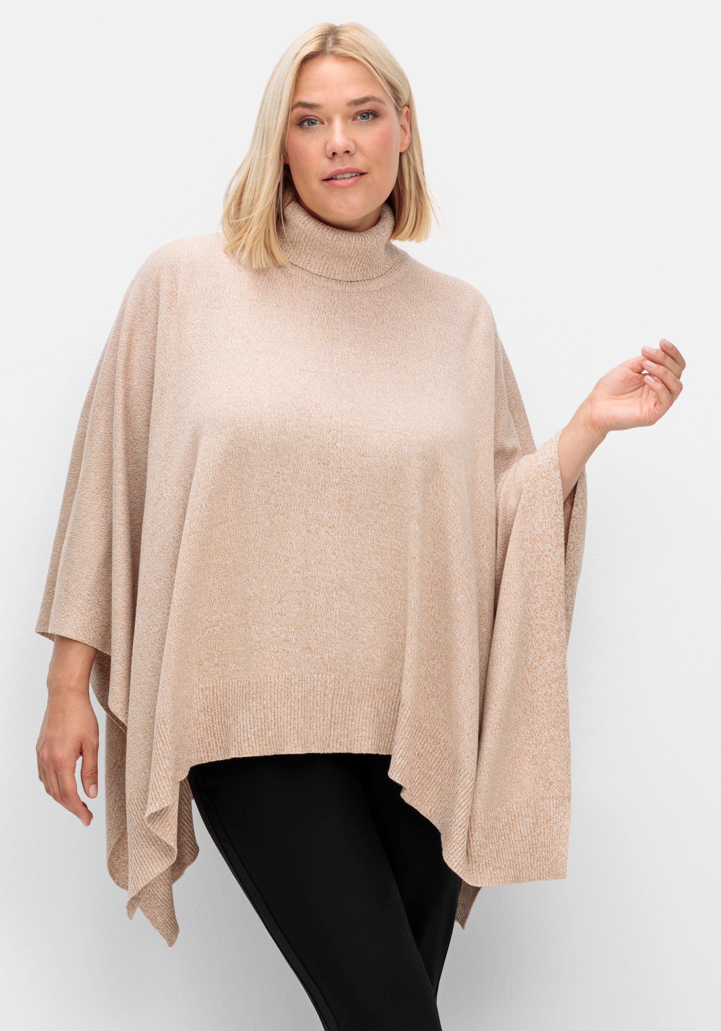 Poncho mit Rollkragen, in quadratischer Form