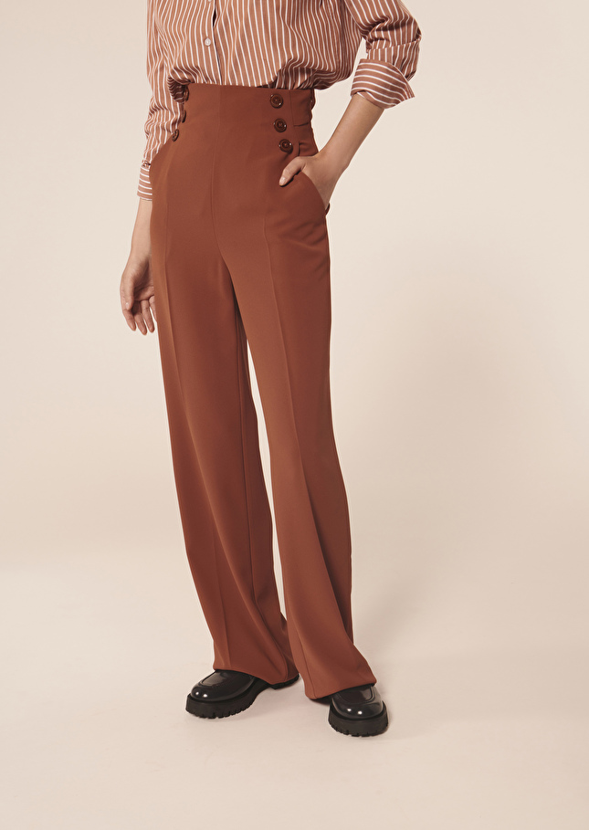 Pantalon Pilarmarron en crêpe
