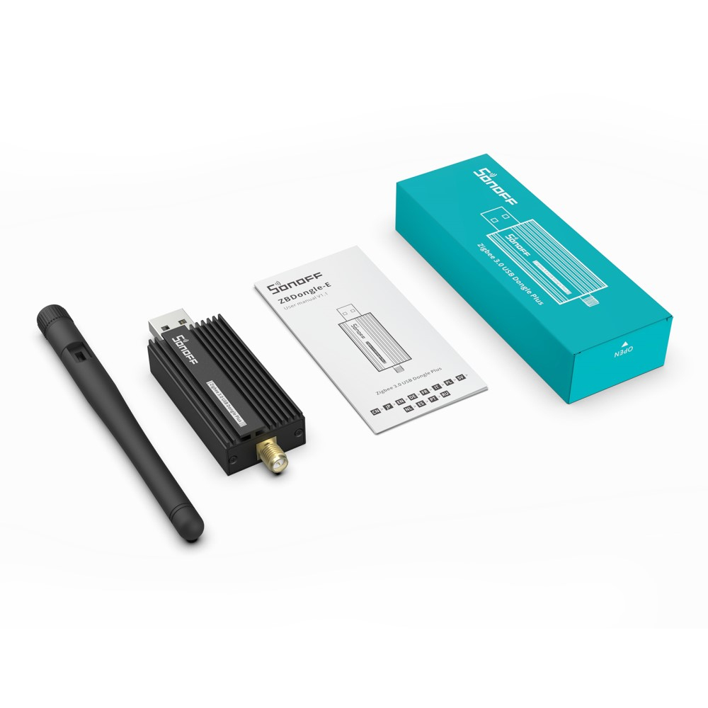 Zigbee 3.0 USB Dongle Plus (ZBDongle-E) Smart Home Multi-Mode-Gateway ZHA / Zigbee2MQTT (Windows / MacOS / Linux) - Schwarz