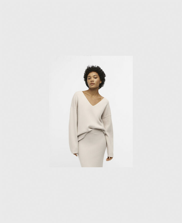 Object OBJREYNARD V-NECK PULLOVER NOOS Silver gray