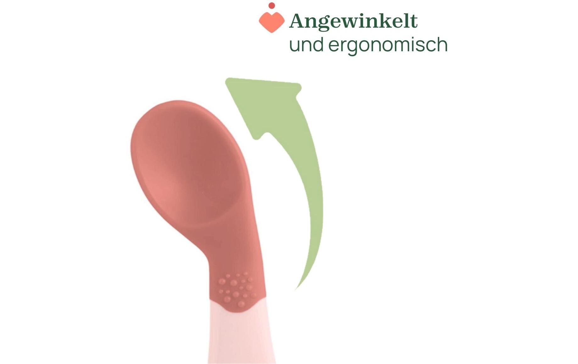 Kinderlöffel Gewinkelt, Pink, 8m+Erster Esslernlöffel