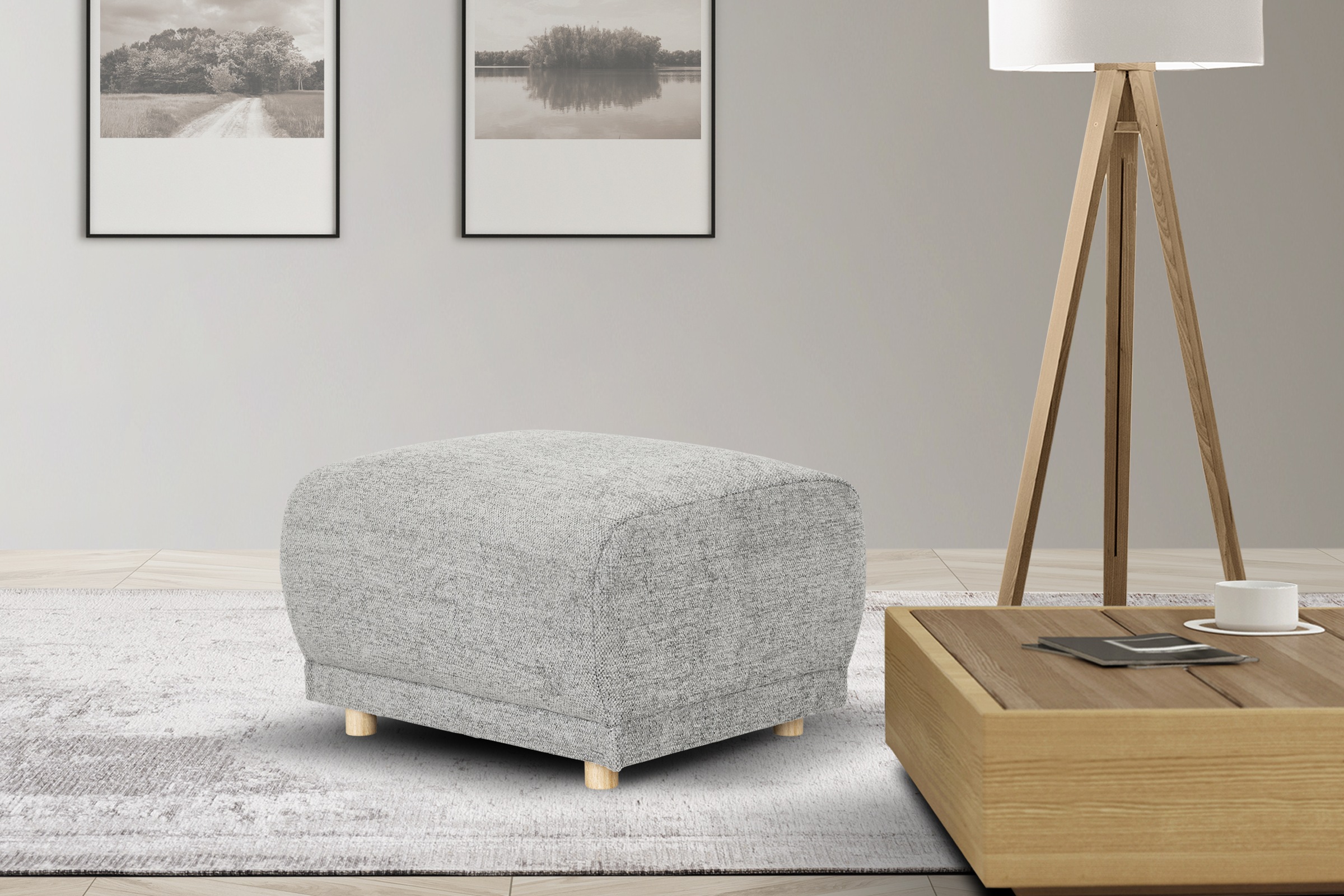Home affaire Polsterhocker »LEMPS« klein passend zur Serie, B/T/H: 70/70/46 cm