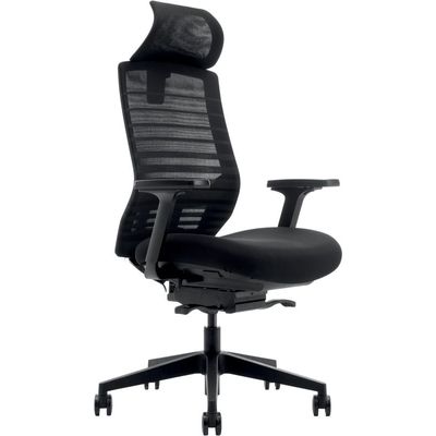 Fauteuil de bureau JACK - accoudoirs réglables - appuie-tête réglable - noir