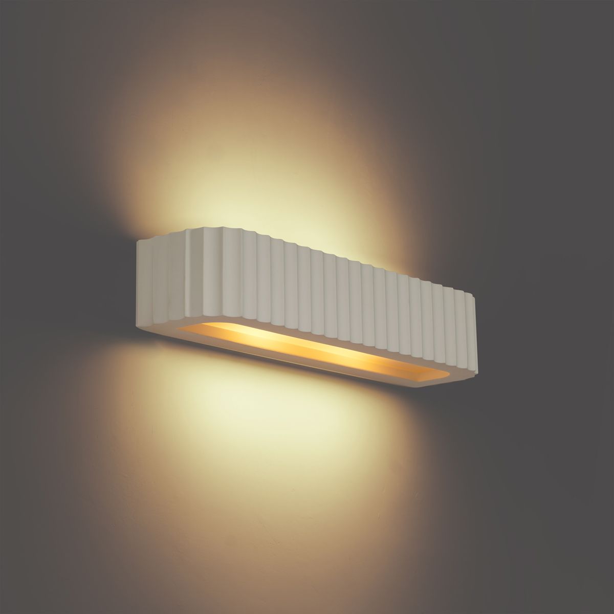 Scandinavische wandlamp beige langwerpig 2-lichts - Plaster
