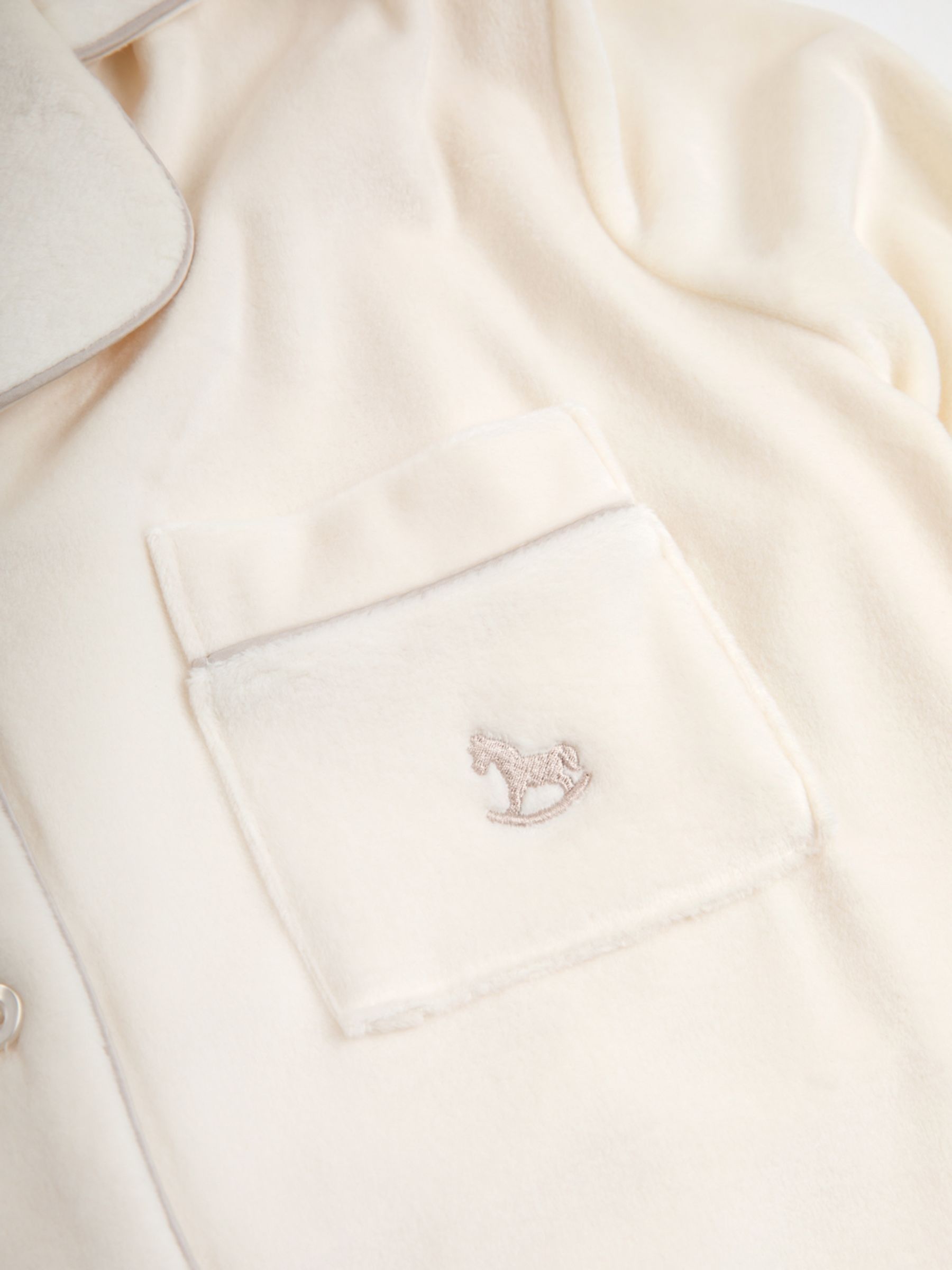 Crème - The Little Tailor luxe kerstpyjama van zacht aanvoelend velours