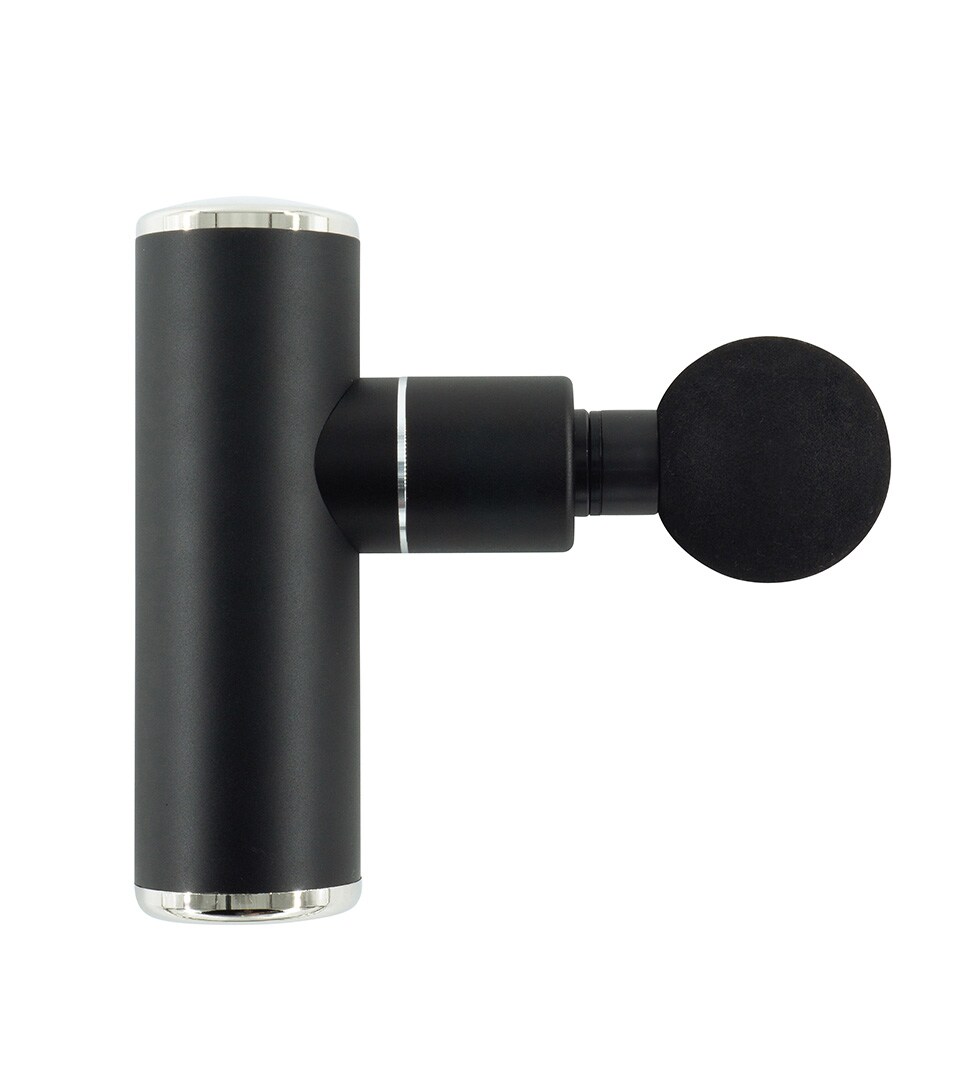 Miweba Sports Mini-Massagepistole MM10, Massage-Gun 2500 mAh, Faszien-Muskelmassage mit 4 Aufsätzen (Schwarz)