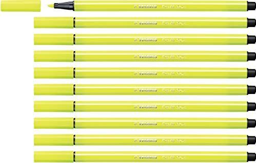 Premium Viltstift - STABILO Pen 68-10 stuks - neon geel