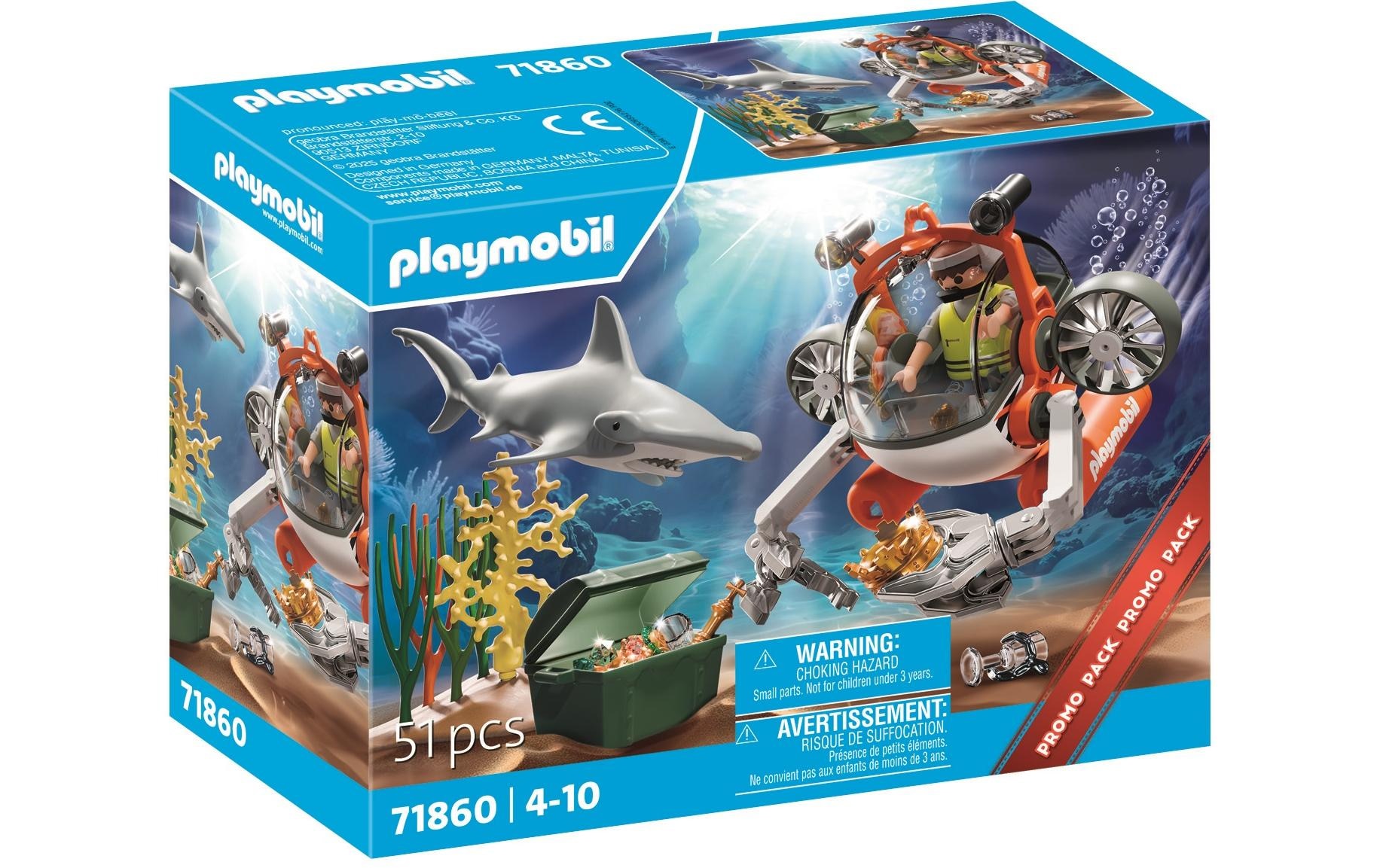 Playmobil® Konstruktions-Spielset »Action Heroes Schatzsuche mit U-Boot 71860«