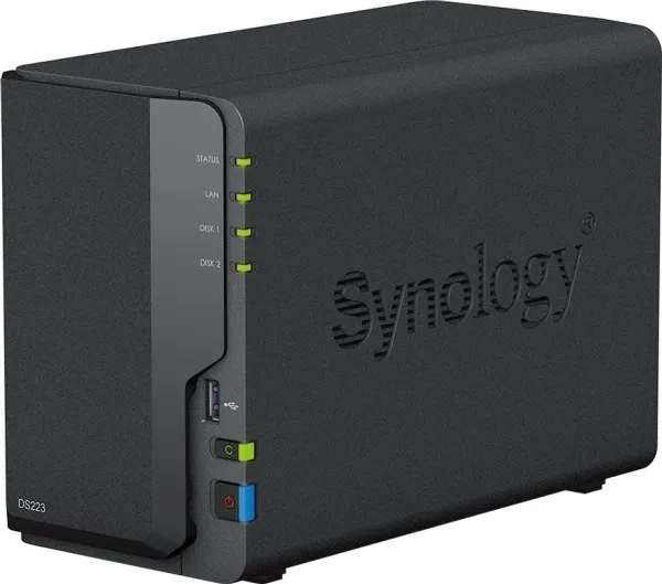 Synology Disk Station DS223 - NAS-server - 2 bays - SATA 6Gb/s - RAID 0, 1, JBOD - RAM 2 GB - Gigabit Ethernet - iSCSI support