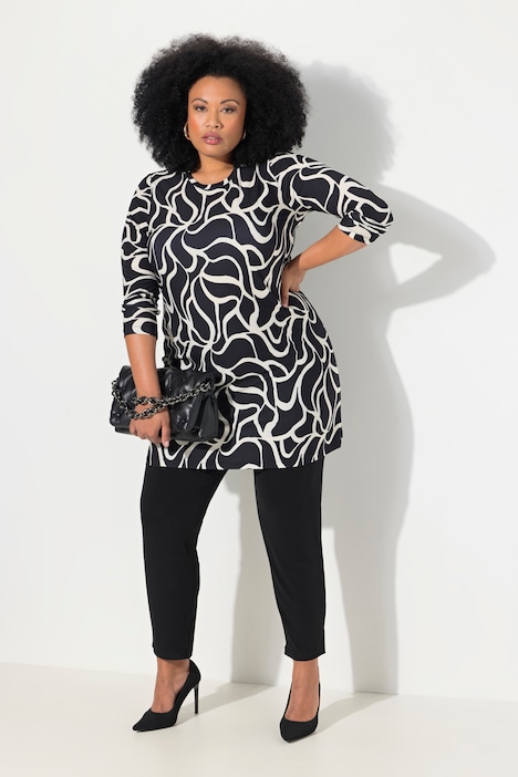 Longshirt, bedruckt, A-Linie, Rundhals, Lanarm