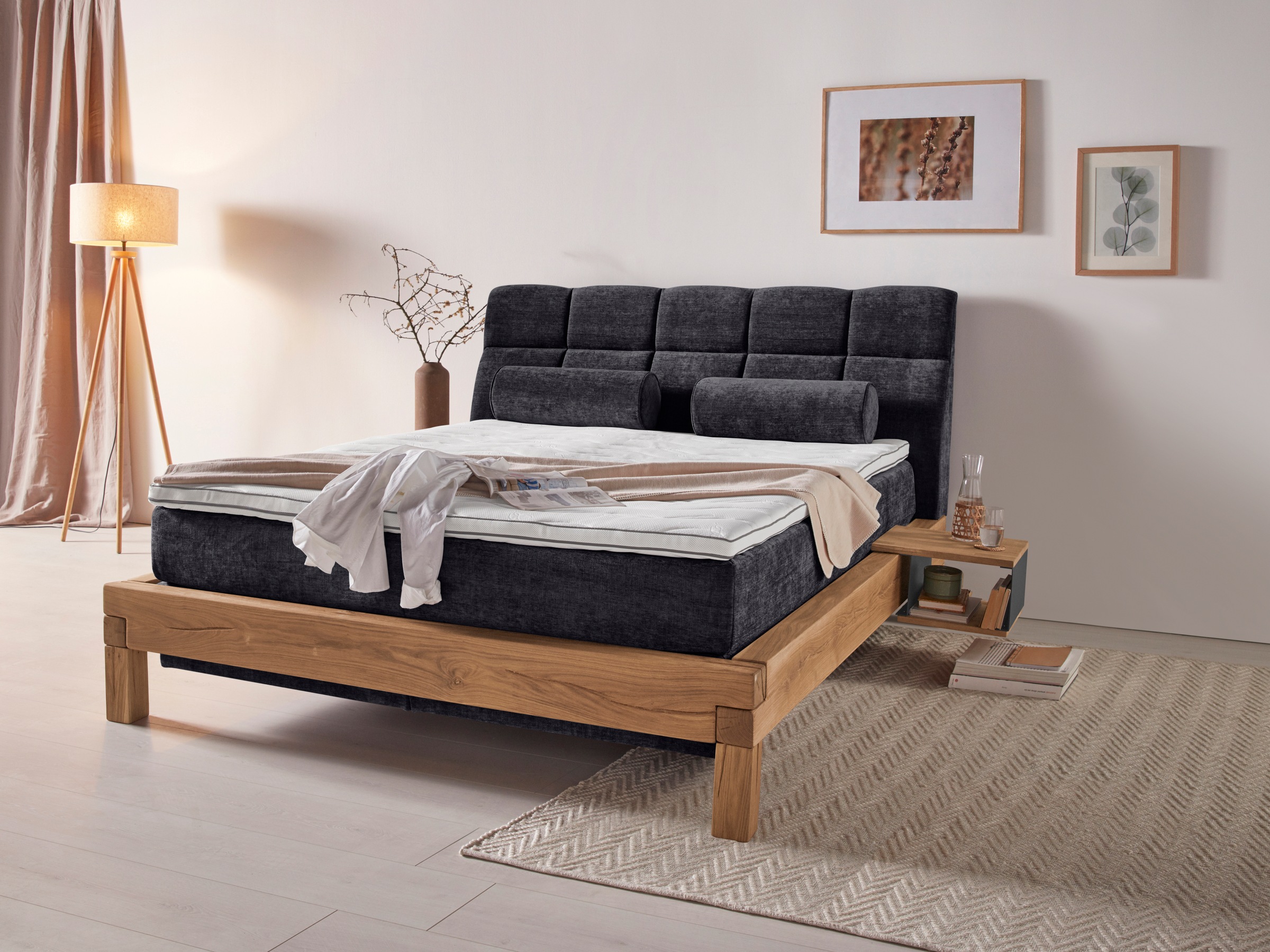 Home affaire Boxspringbett »Villads« Liegefläche: 160/200 cm aus Balkeneiche, Inside-Boxspring-Unterbau