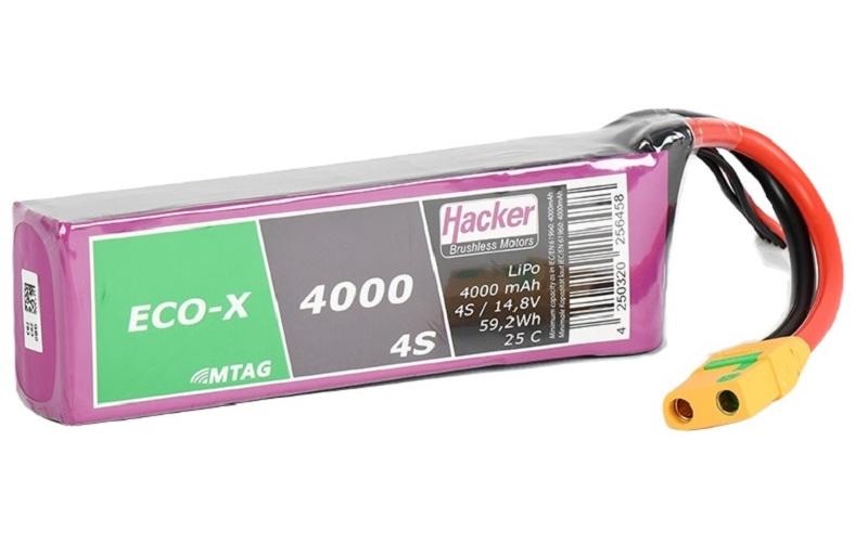 RC-Akku LiPo 4000 mAh 14.8 V 25C TopFuel ECO-X MTAG4S LiPo Akku mit XT90-S Secker