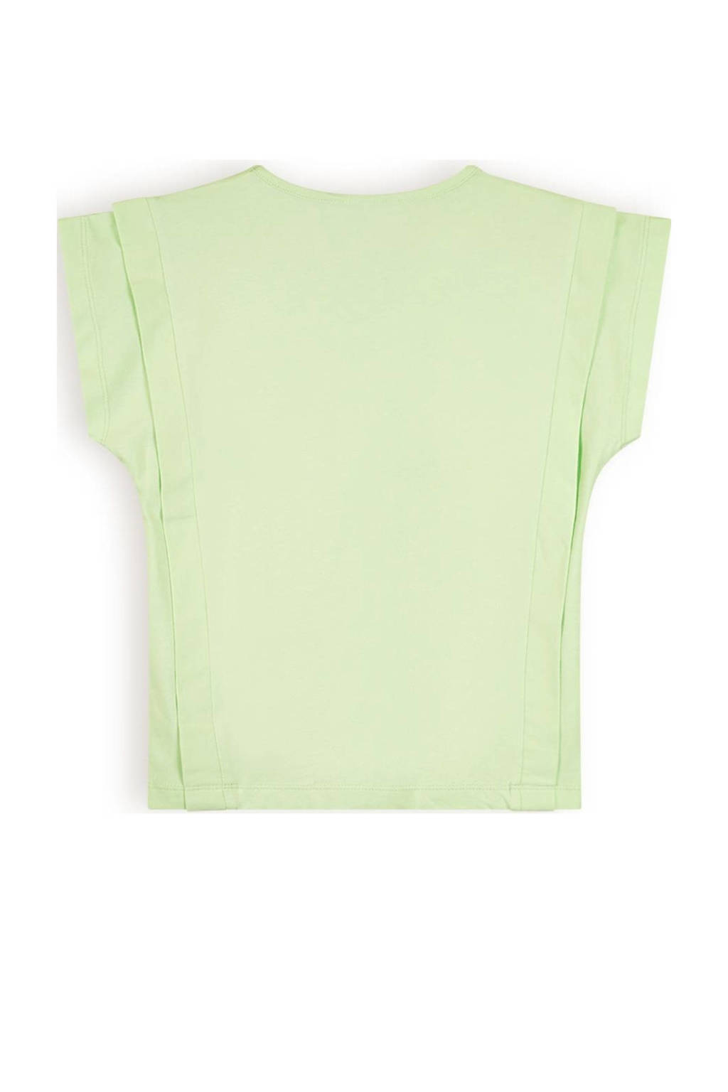 NONO T-shirt Kiam met tekst lichtgroen