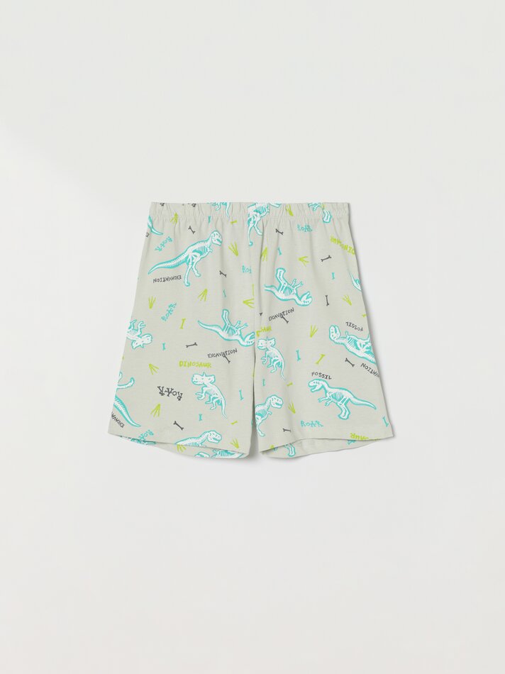 Conjunto de pijama estampado - Cinza claro
