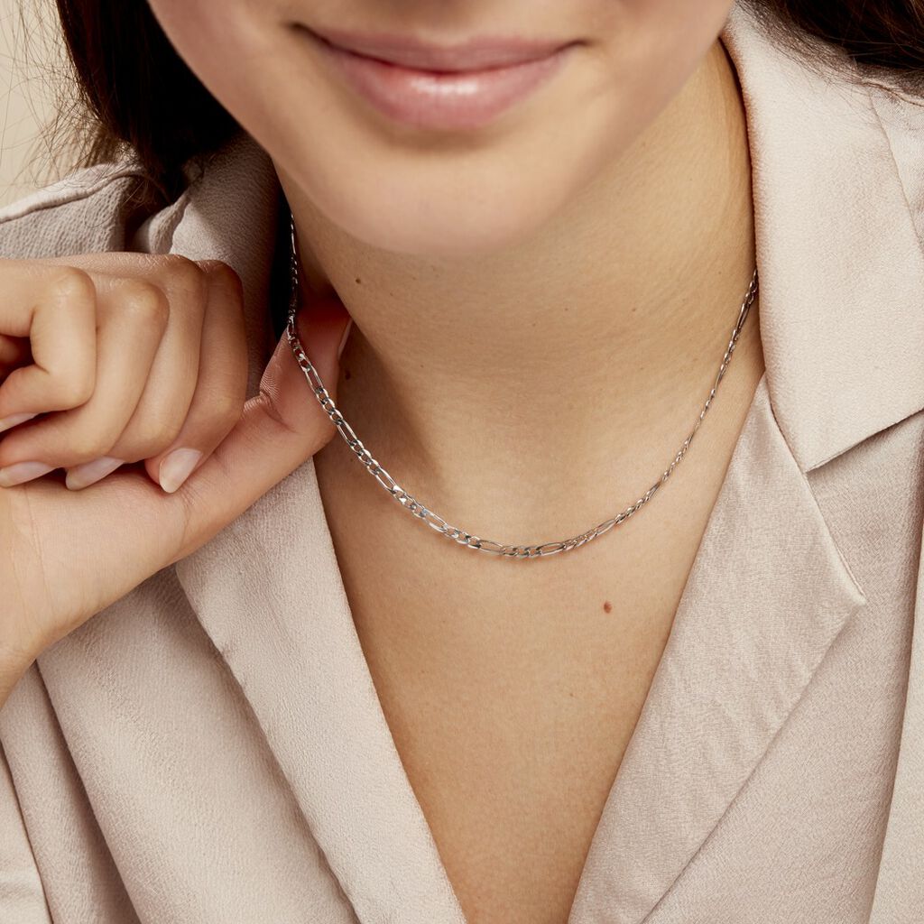 Chaîne Vivian Argent Blanc