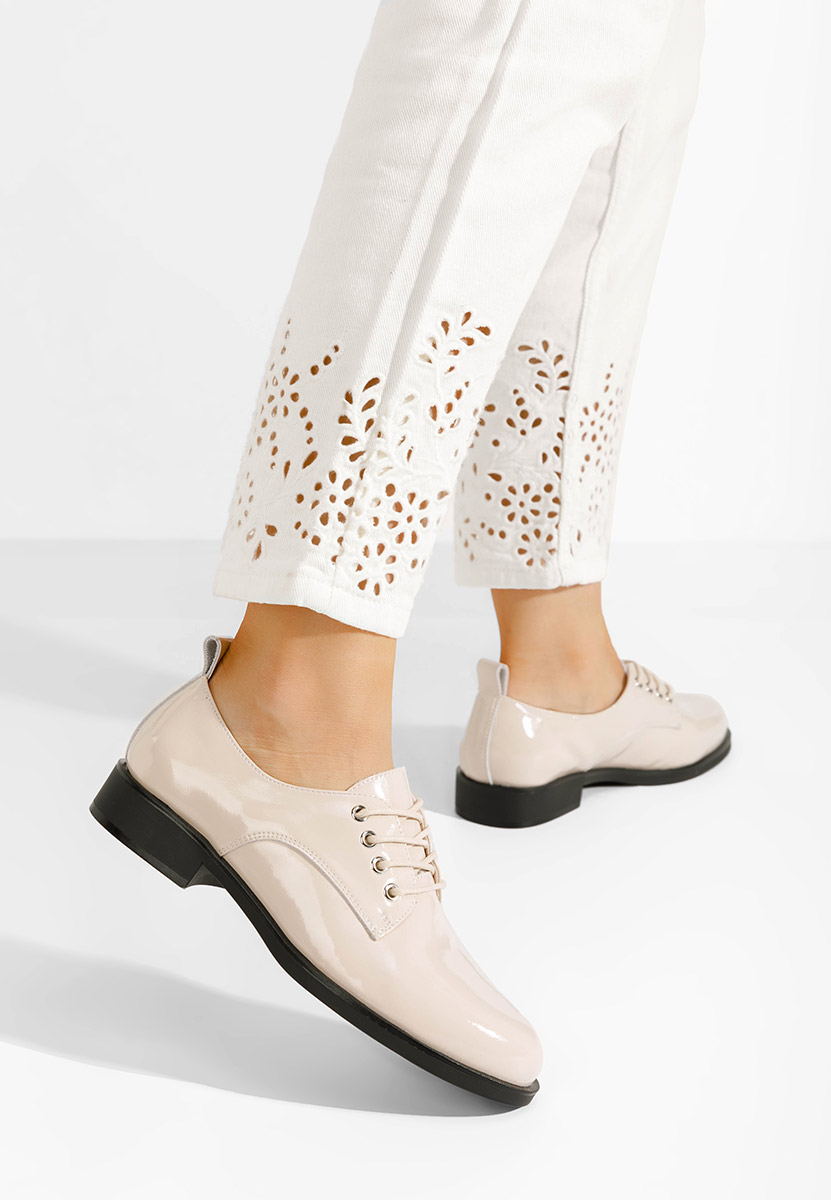 Chaussures derby en cuir beige Camiria