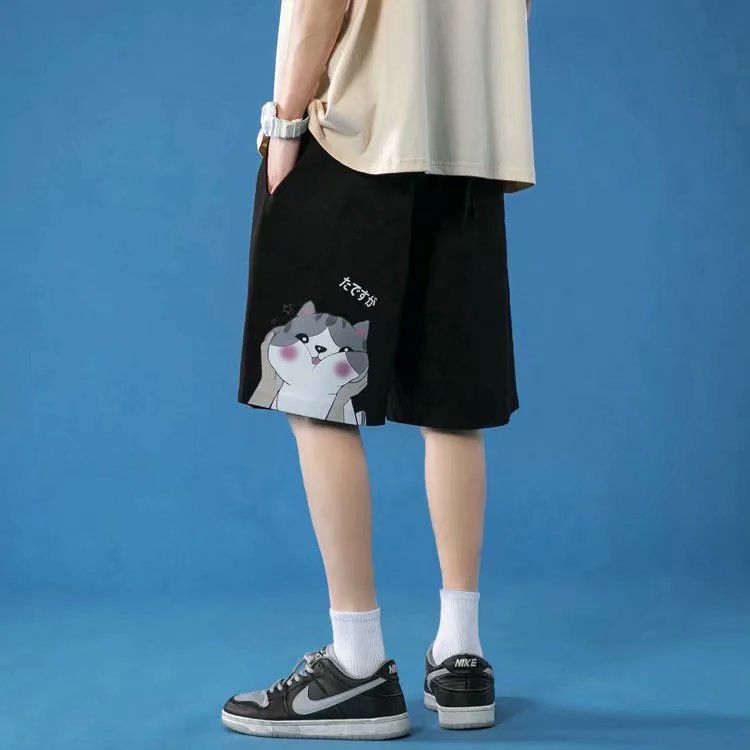 Cowpow - Wijde shorts met kattenprint