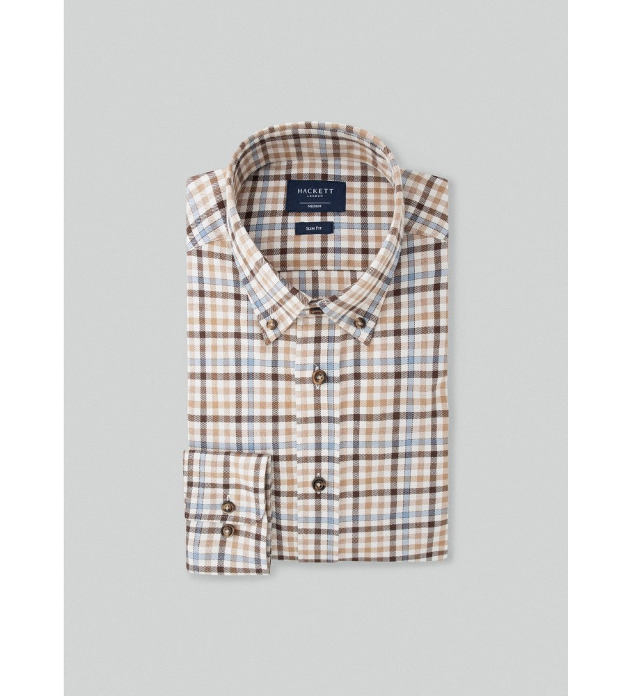 Camisa de flanela Hackett 3 cores xadrez vichy multicolorida