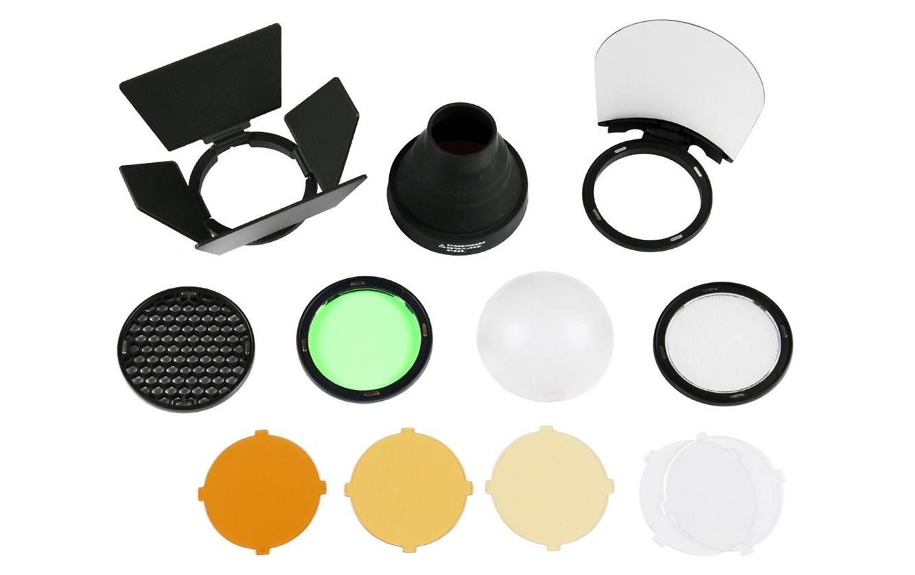 Kit V1 / H200RKit bestehend aus Diffusor, Reflektor und sechs verschiedenen Filter