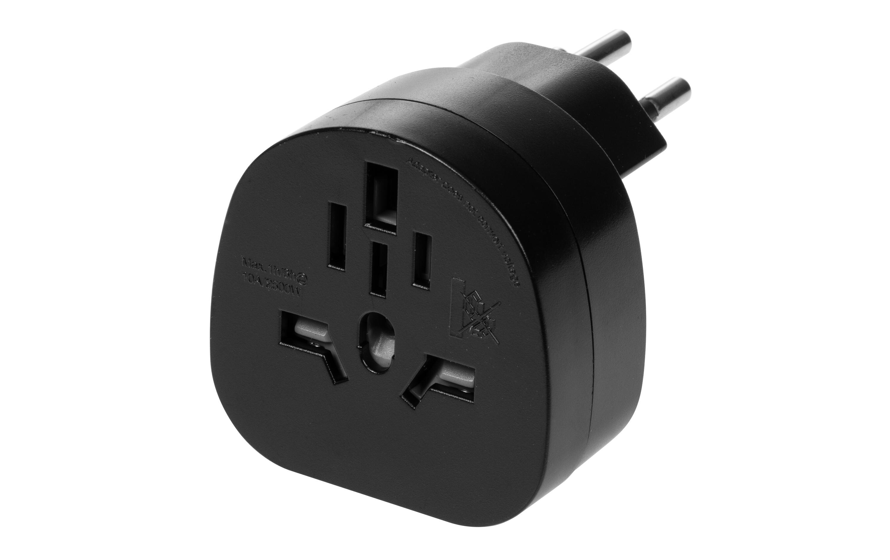 Reiseadapter Welt – CH, SchwarzSteckdosenadapter