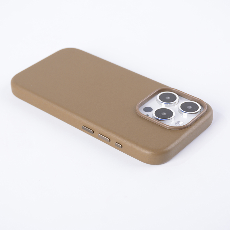 iPhone 15 Pro MagSafe Leder Case Schutzhülle - Beige