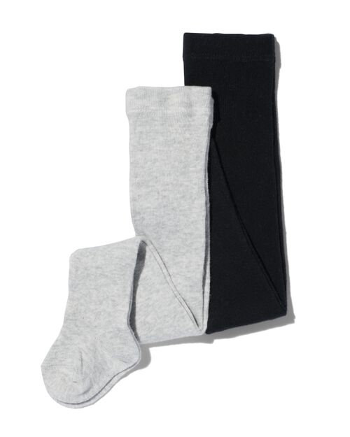 2 collants epais bébé gris chiné