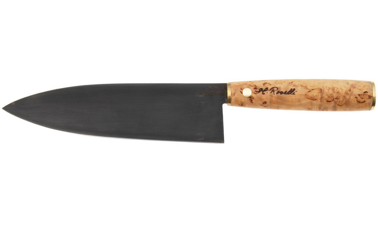 Roselli Gyuto Chef Knife R770 Carbon Steel, Curly Birch, koksmes, 19.5 cm