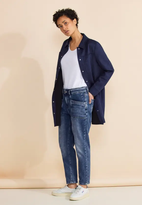 Loose Fit Mom Jeans - mid blue authentic wash