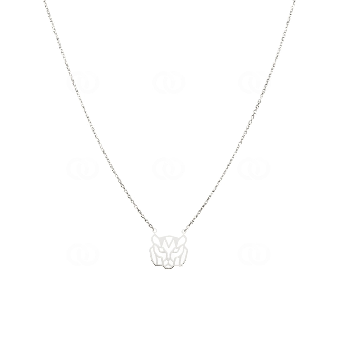 Collier 925 Silber rhodiniert Tiger 42cm