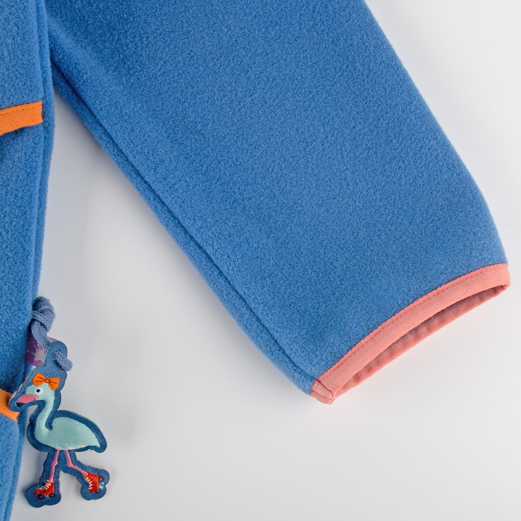Kapuzen-Fleecejacke M - SKATING FLAMINGO in blau