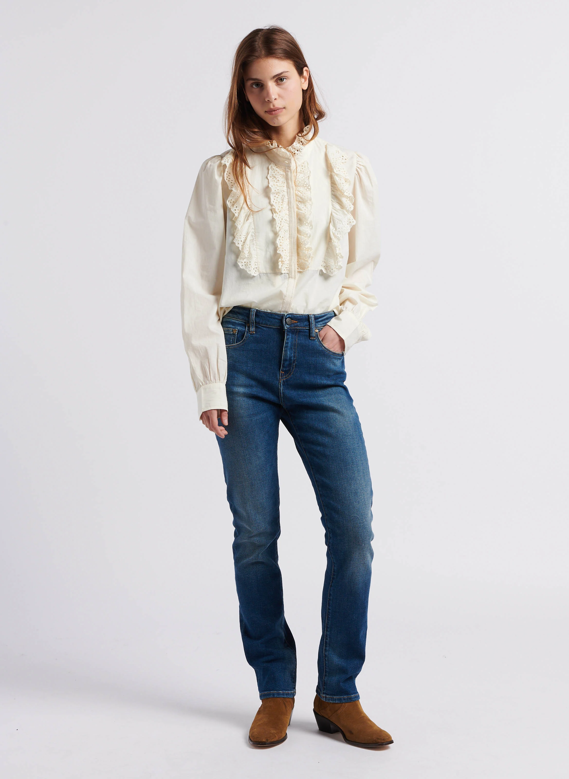 DIAMOND - Jean droit en coton mélangé | Bleu