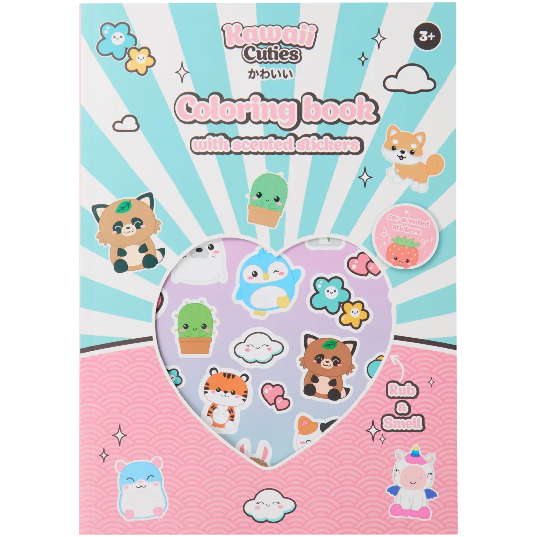 Livre de coloriage avec autocollants Kawaii