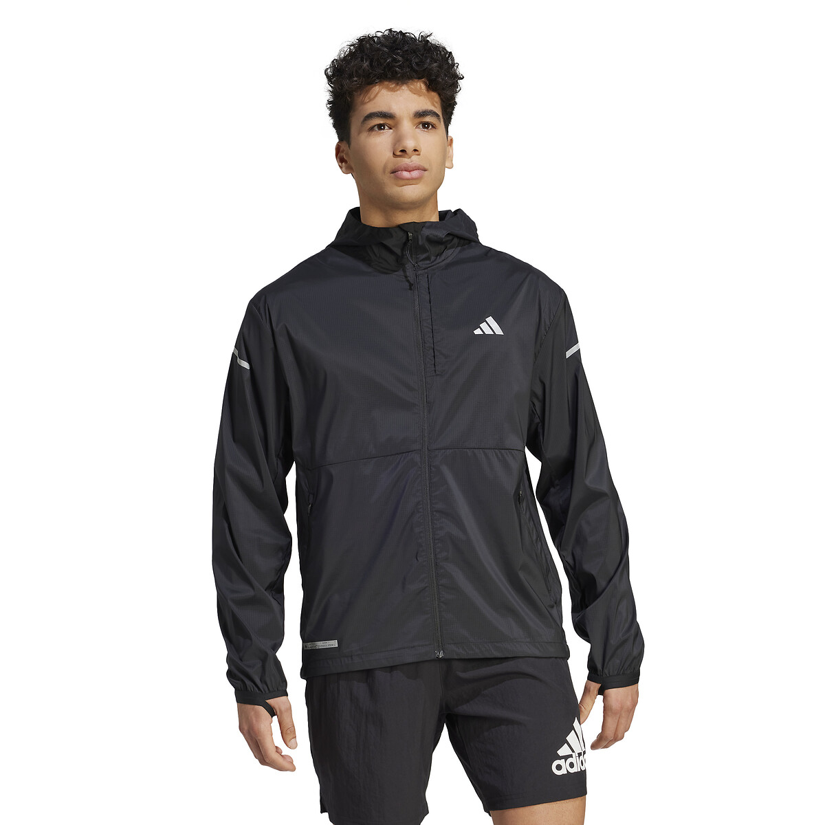 Jaqueta de corrida adidas Performance com logo pequeno