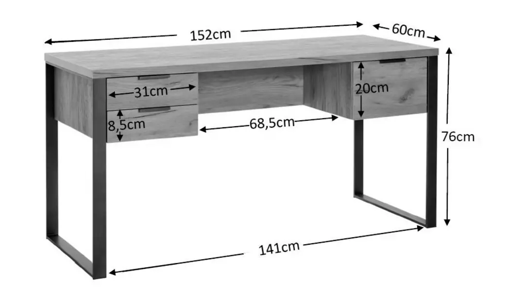 Schreibtisch Loop D 150