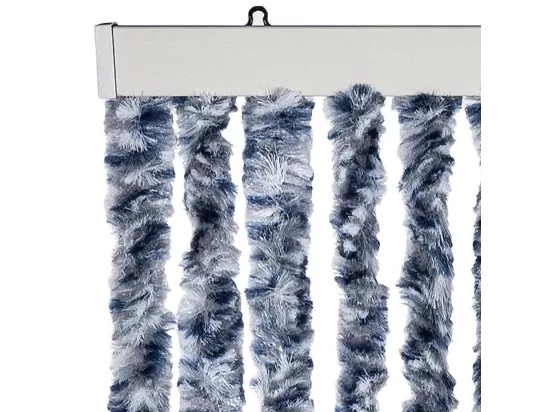 Rideau anti-mouches bleu et blanc 100x230 cm chenille