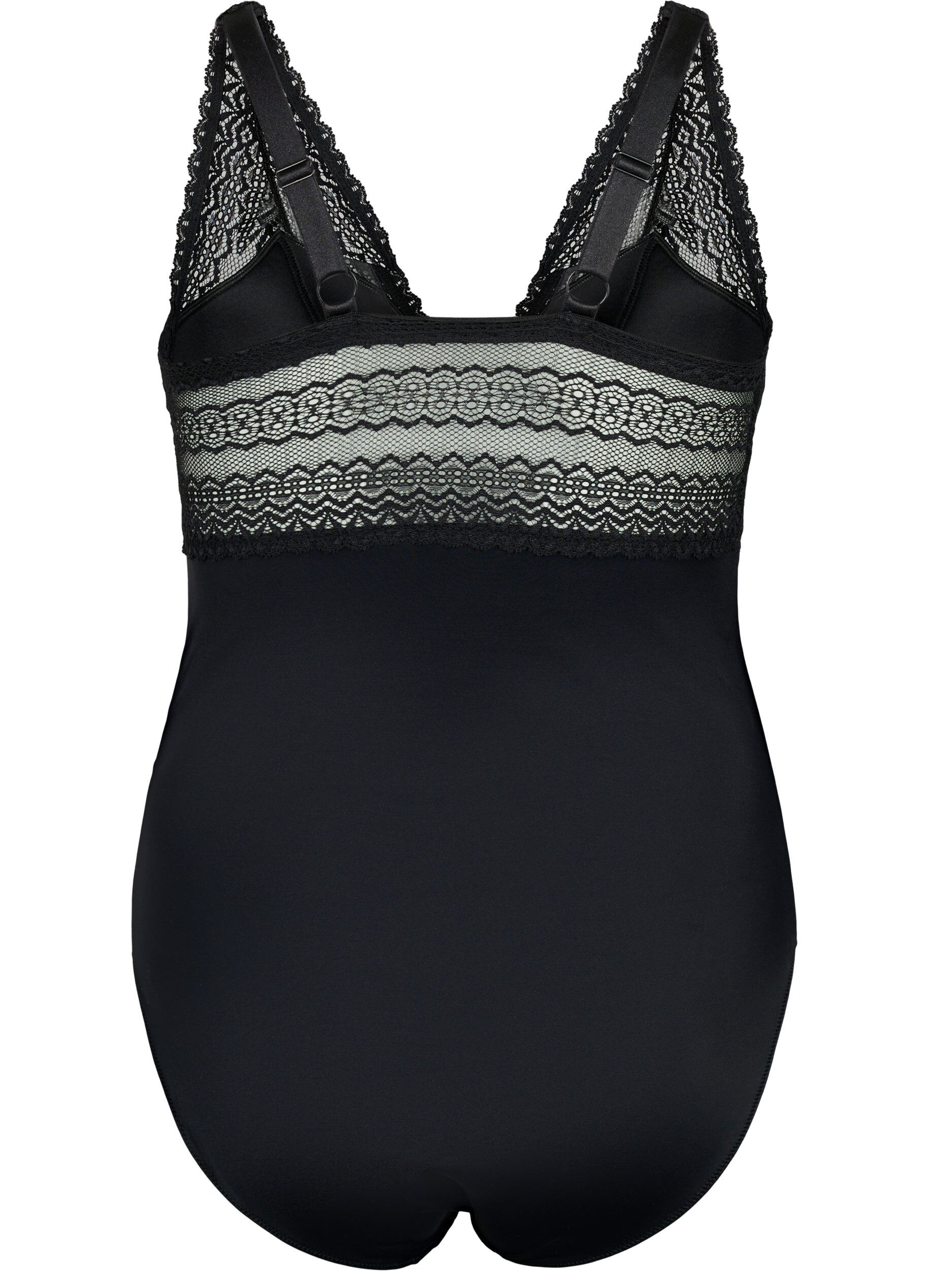 Bodystocking med blonder og blød vattering